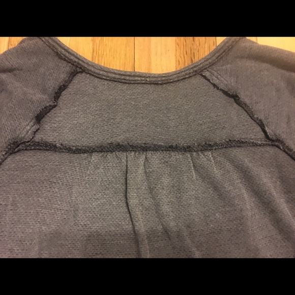 FREE PEOPLE SPLIT NECK GREY TUNIC TOP - Picture 4 of 6